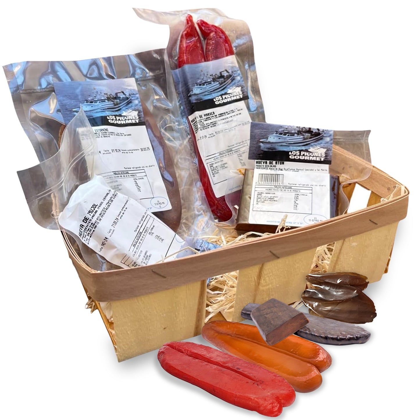 Pack 4 Huevas Variadas I Hueva de Atún (140gr. aprox.) I Hueva de Estornino (100gr. aprox.) I Hueva de Mújol (140gr. aprox.) I Hueva de Maruca (170gr. aprox.)