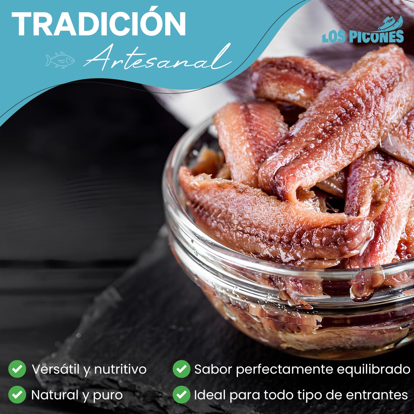 Anchoas Revilla I Anchoas del Cantábrico en Mantequilla Ecológica I Lata HANSA 120 gr. /12-14 lomos.