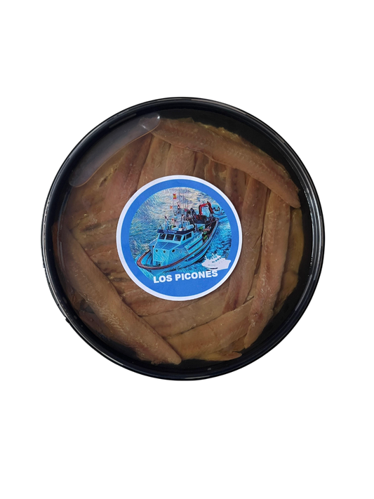 Pandereta Artesanal de Anchoas del Cantábrico en Aceite de Oliva (400gr/ 40 Filetes Grandes).